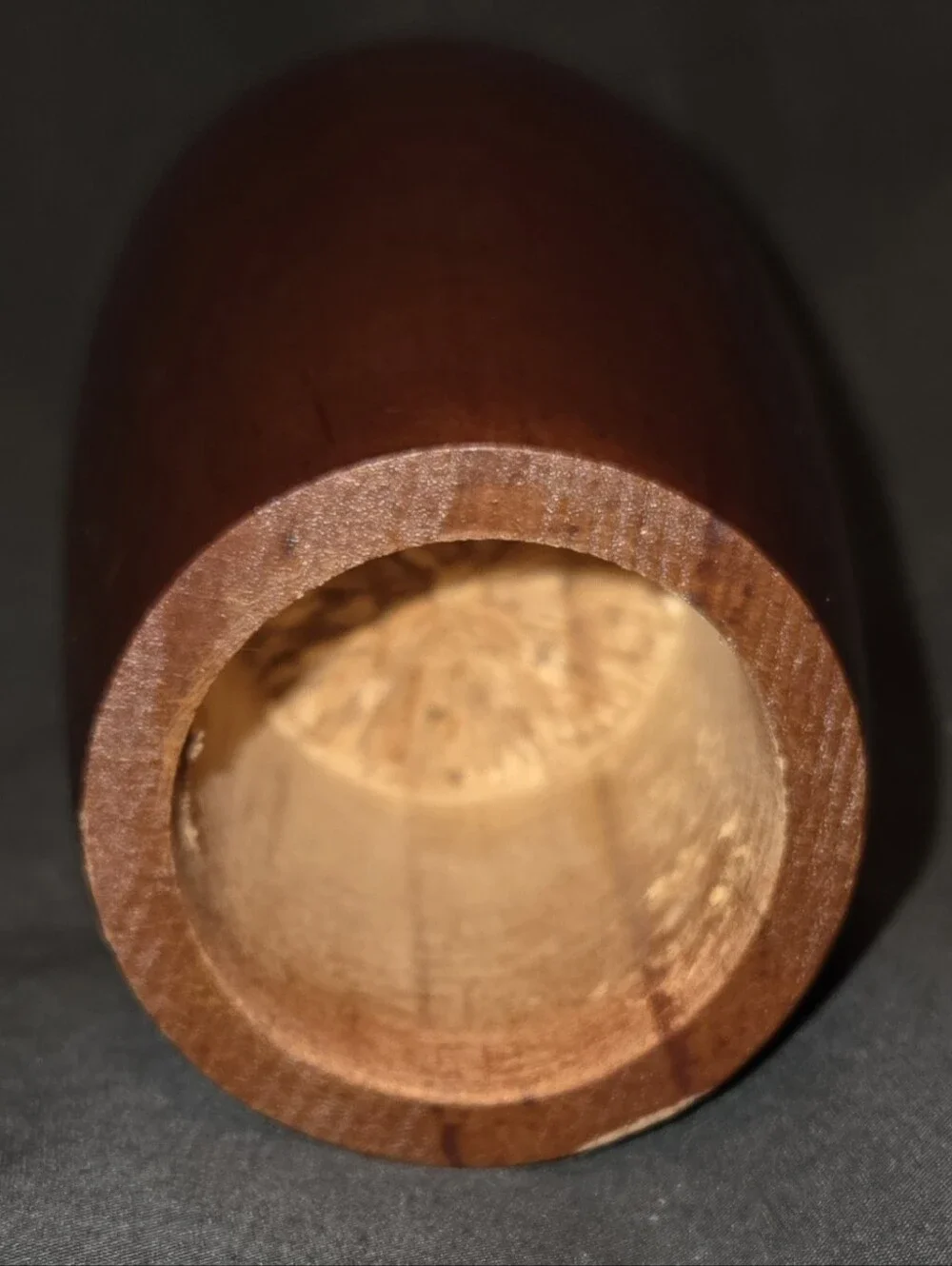 Mid-Century Modern Hand-Turned Wooden Candle Holder Warm-Toned Hardwood 6
